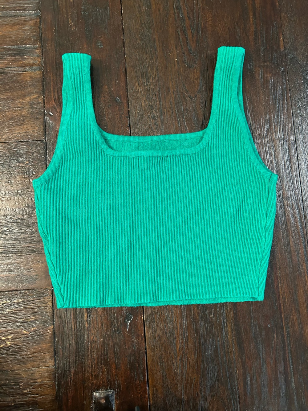 House of Harlow 1960 Ribbed Tank Top - Green - size Small - Picture 2 of 6